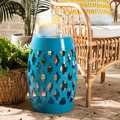 Baxton Studio Branson ModernBlue Finished Metal Outdoor Side Table 193-12116-ZORO